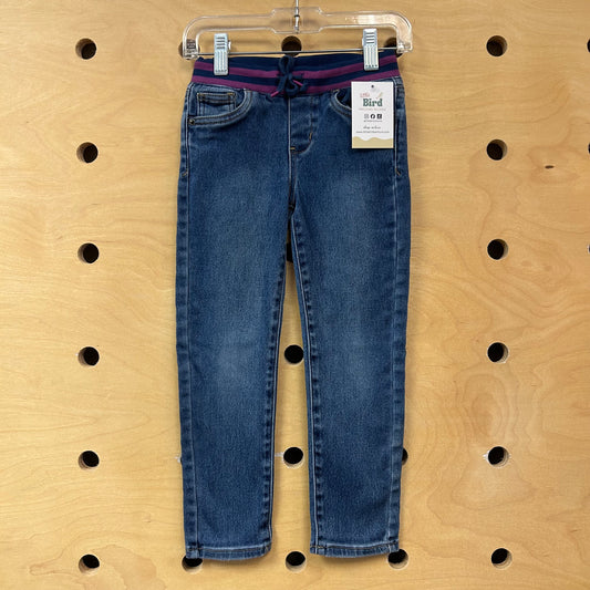 Purple Drawstring Waist Denim