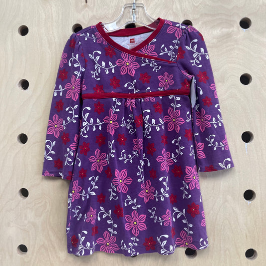 Purple Pink & Red Floral Dress