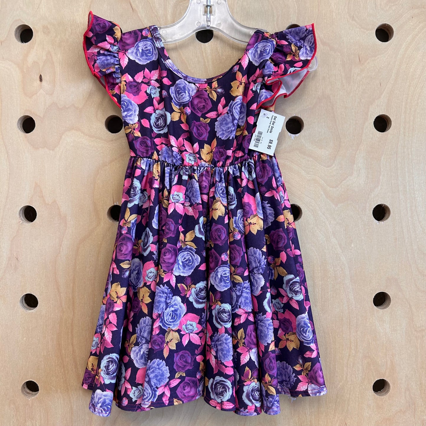 Purple Floral Twirl Dress