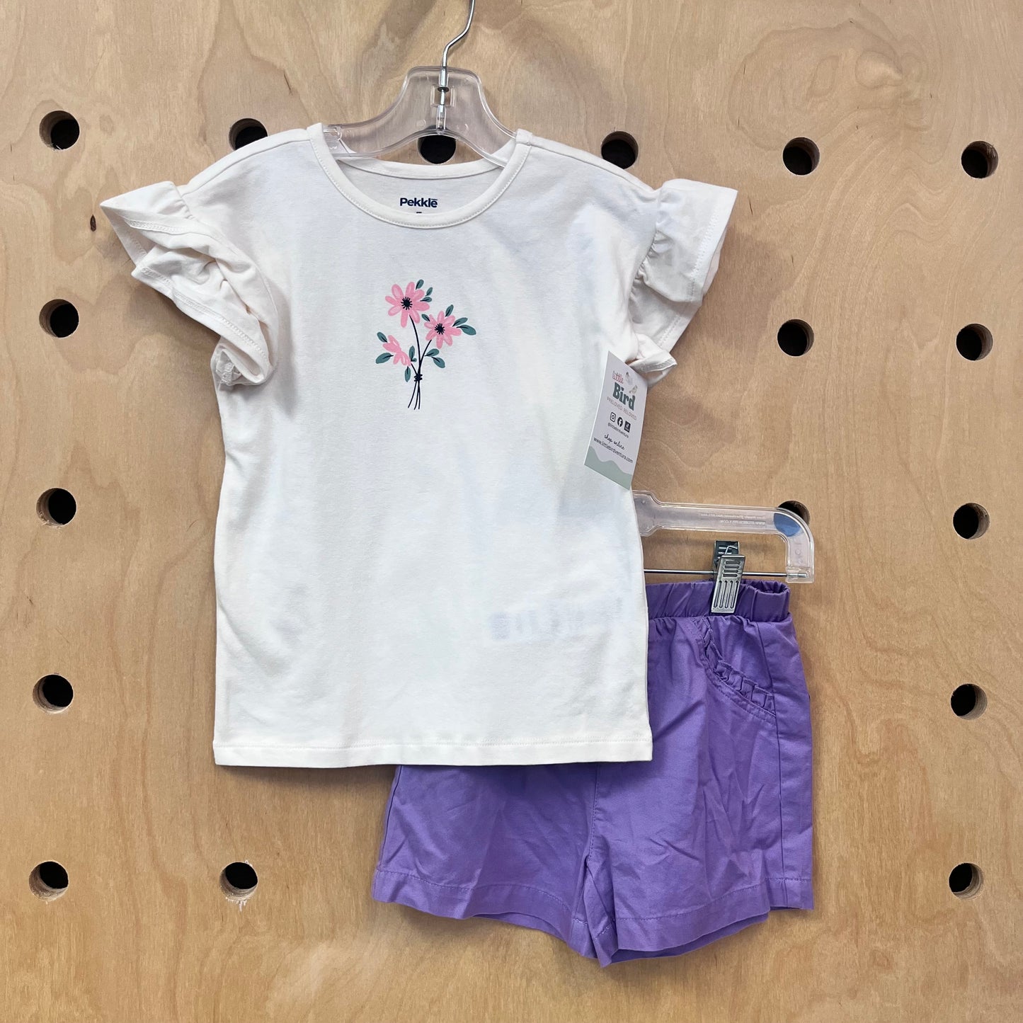 Cream/Purple Floral Outfit