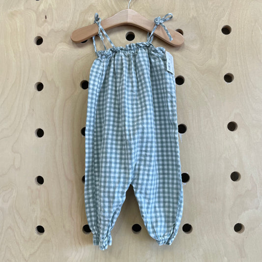 Seafoam Gingham Romper