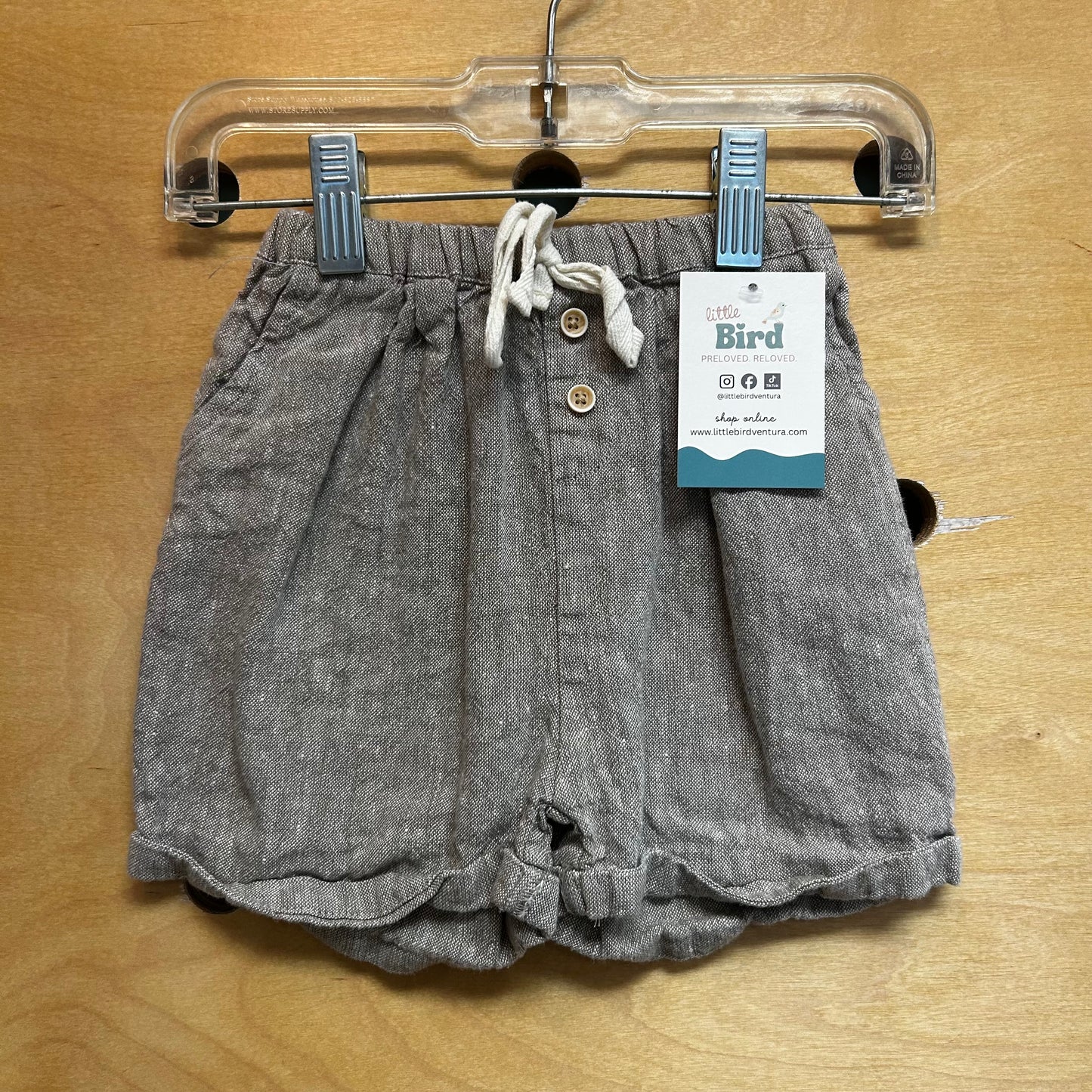 Cuffed Pull On Linen Shorts