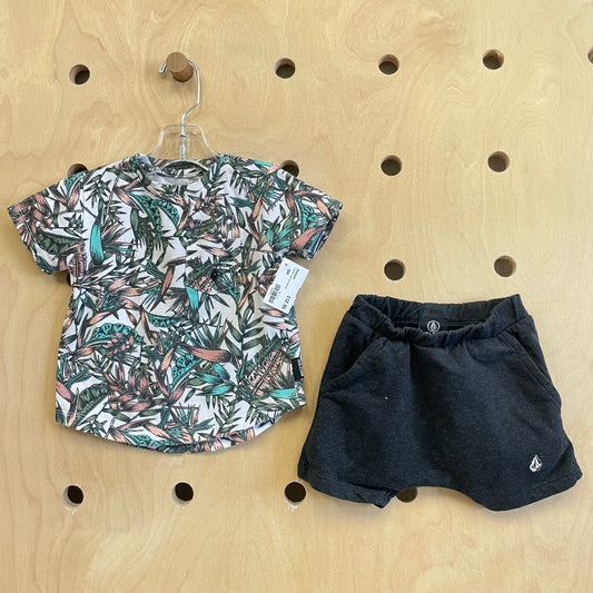 Tropical Leaf Tee & Shorts