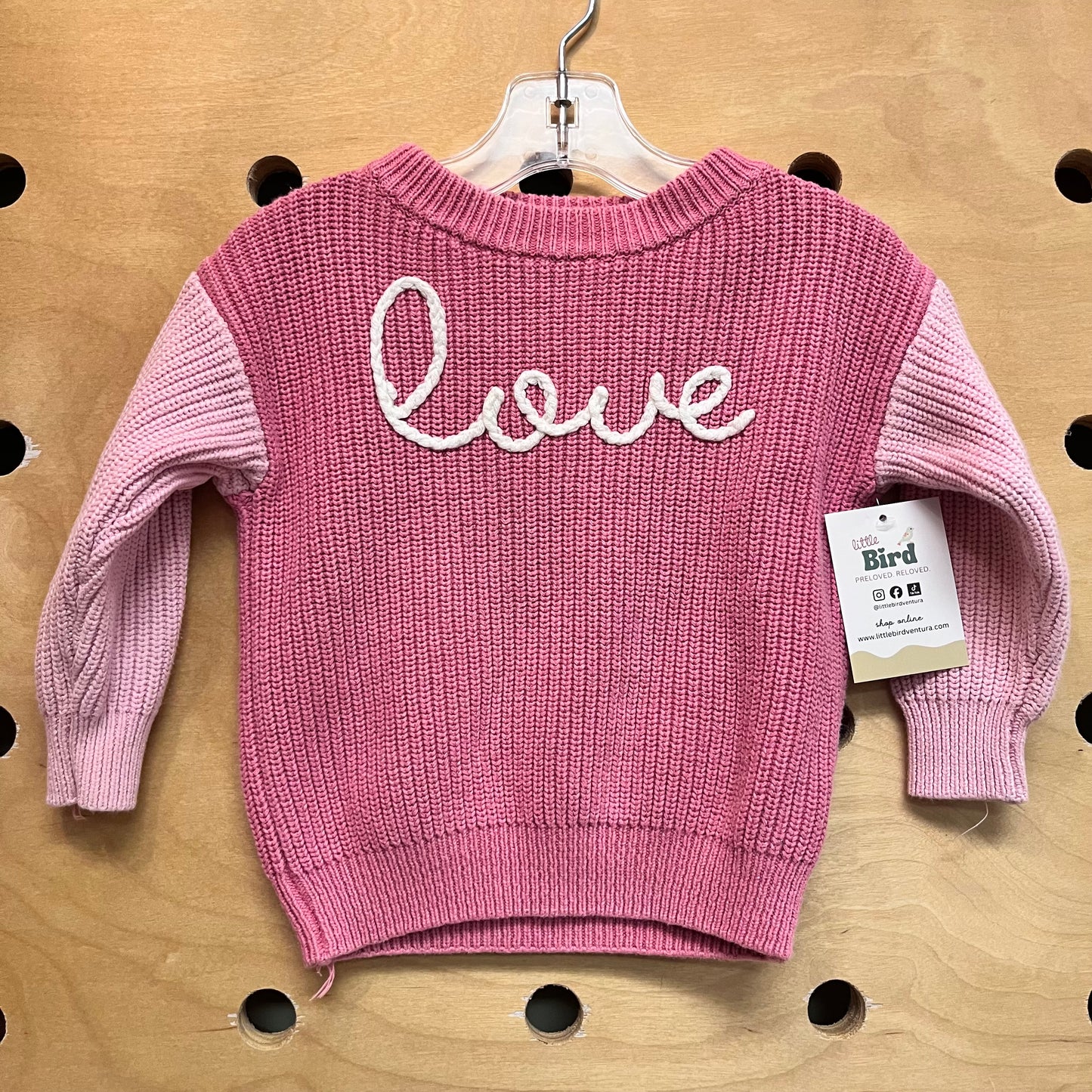 Pink Knit Love Sweater