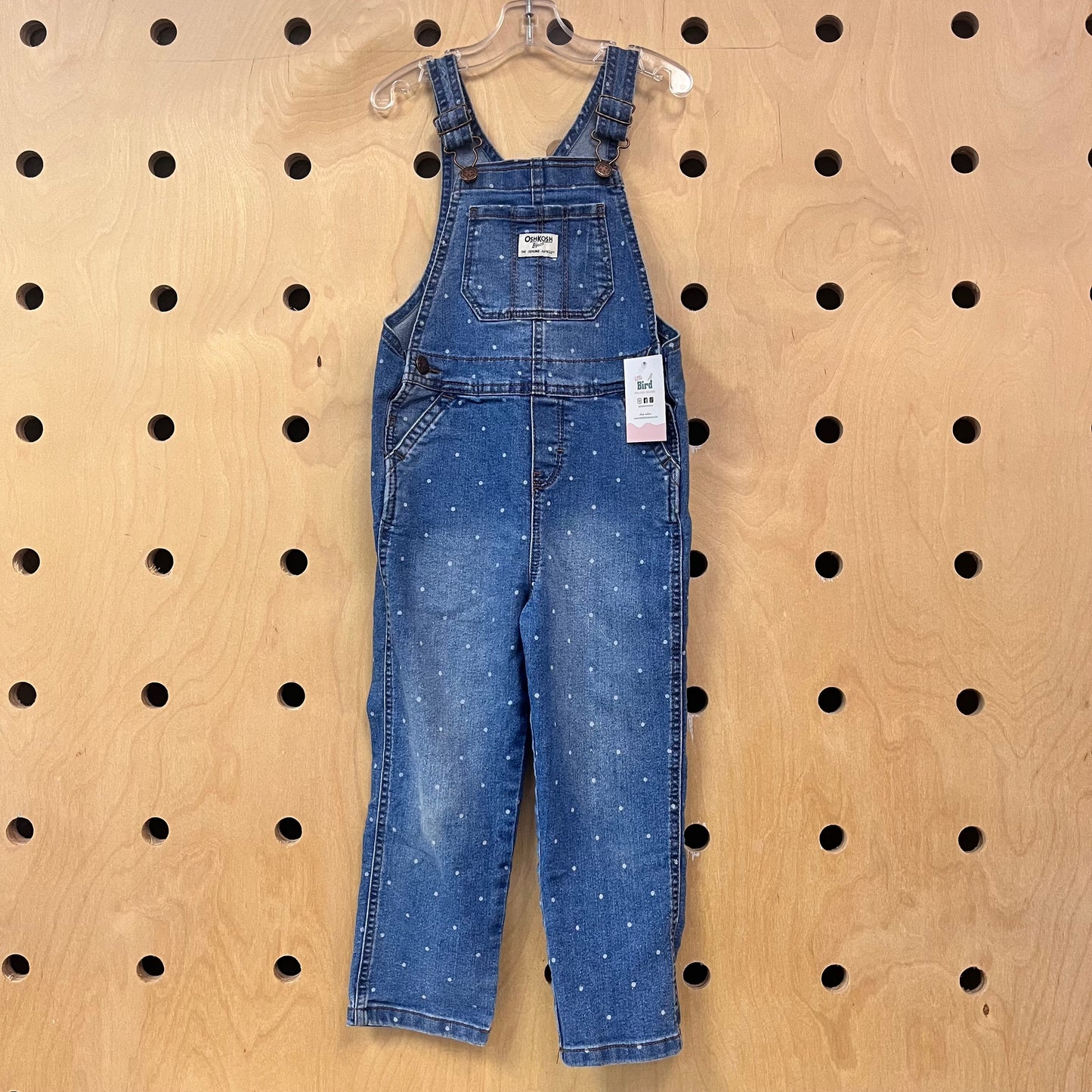 Polka Dot Denim Overalls