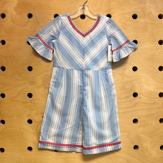 Blue/White Chevron Romper NEW!