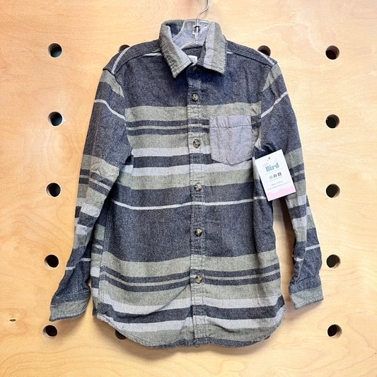 Green/Grey Striped Flannel