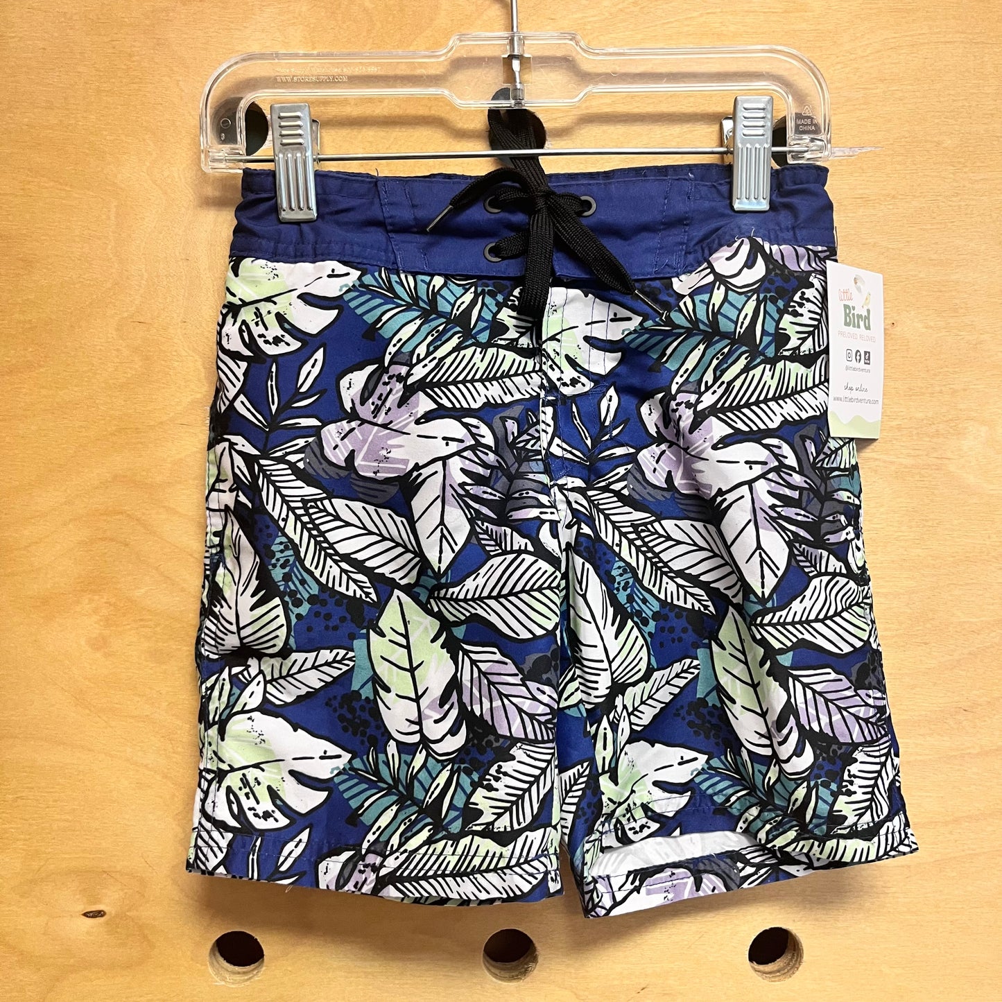 Blue Leaves Swim Trunks