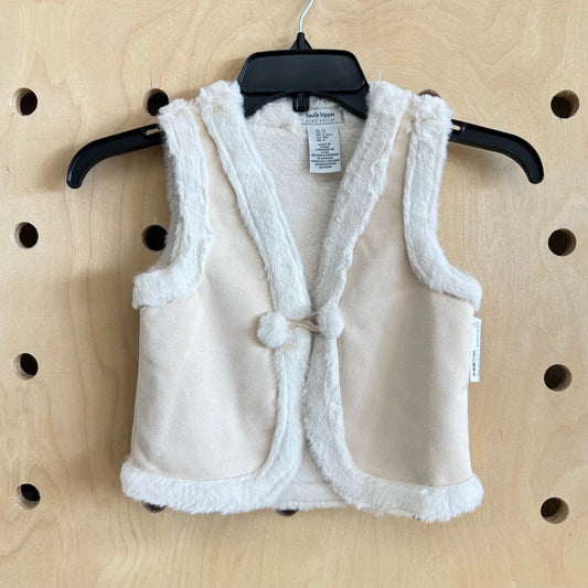 Cream Suede Like Faux Fur Vest