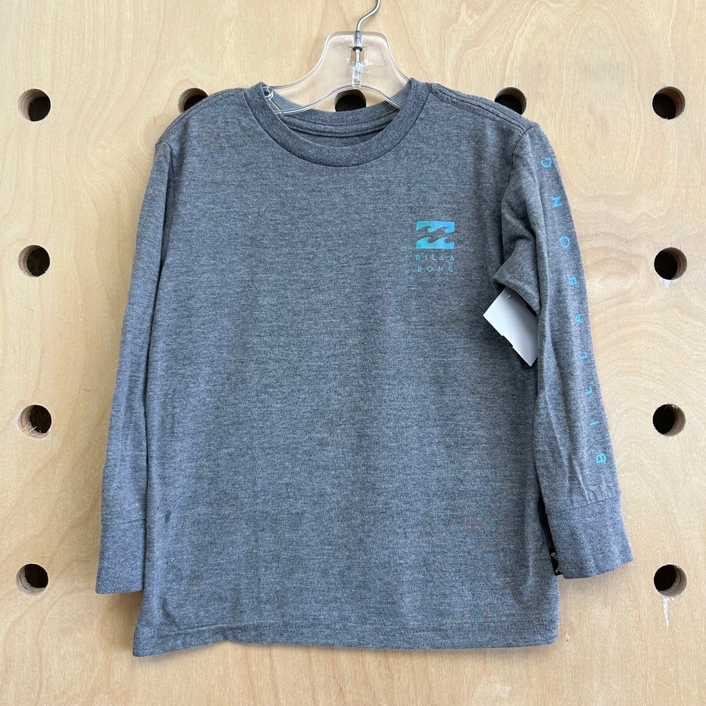 Grey + Teal Logo LS Tee