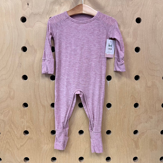 Pink Ribbed Bamboo Romper