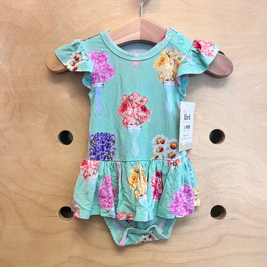 Green Floral Bamboo Romper