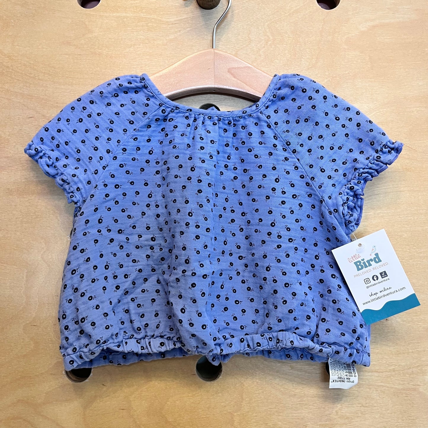 Purple/Black Floral Gauze Shirt