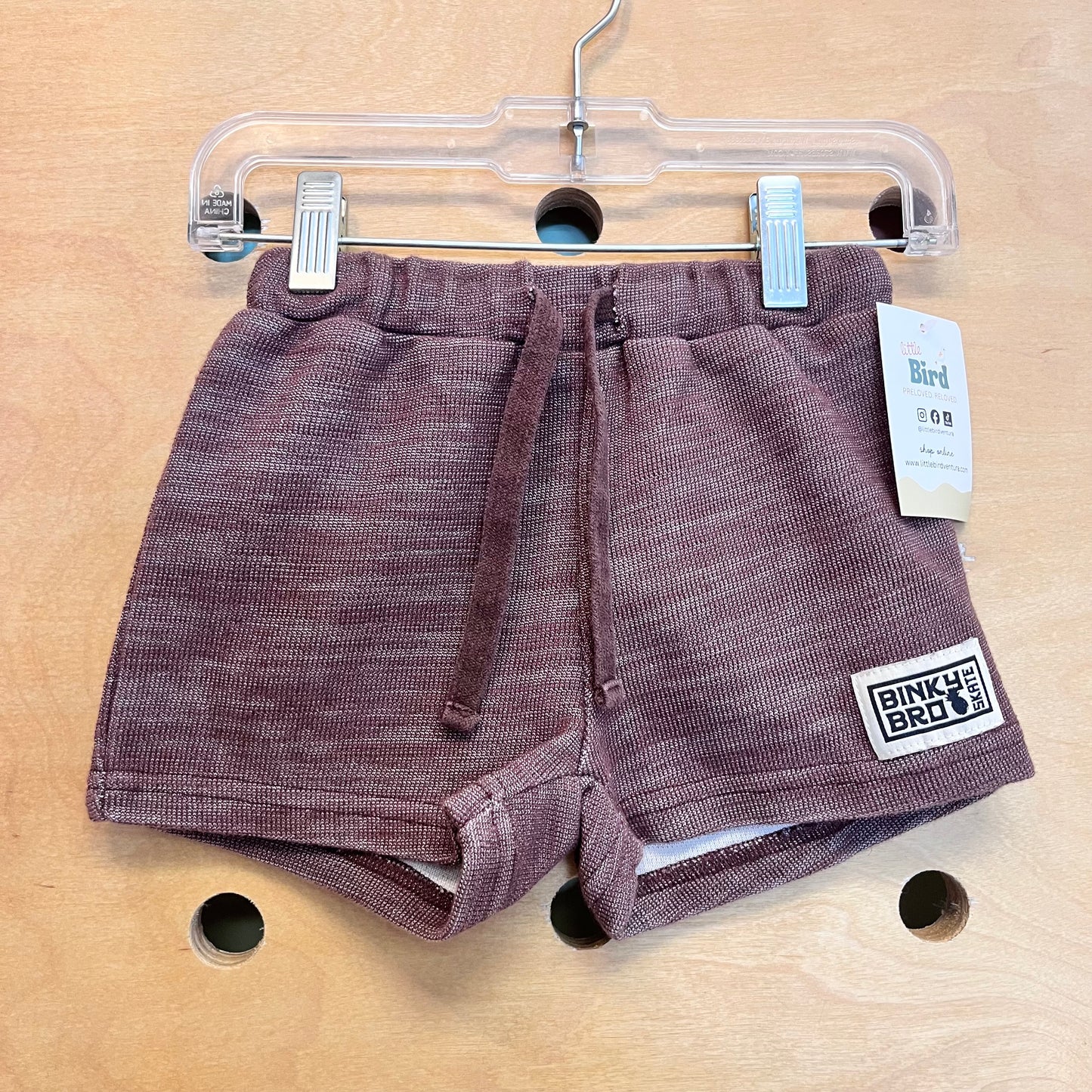 Brown Logo Patch Drawstring Shorts