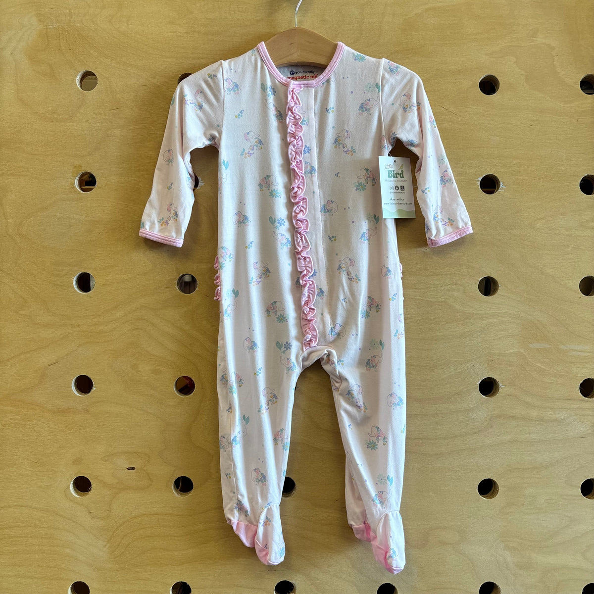 Pink Modal Elephants Footies