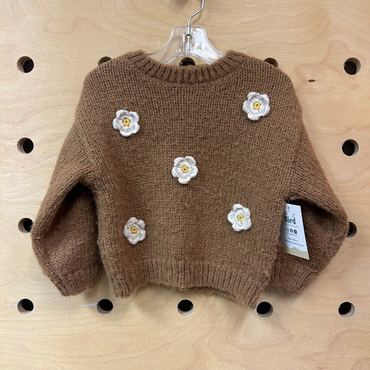 Brown Knit Daisy Sweater