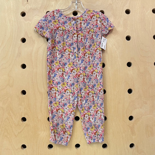Pink Floral Romper