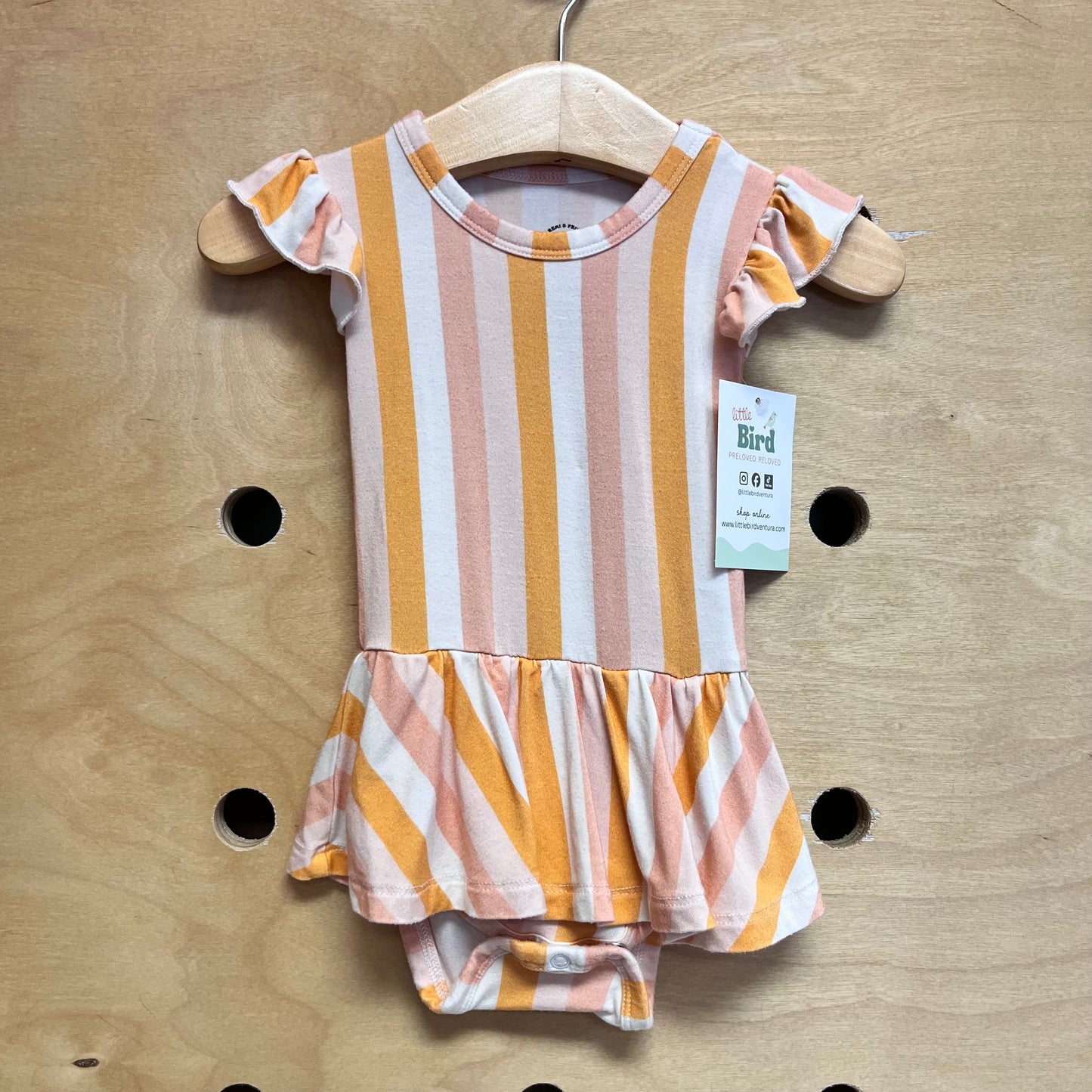 Pink/Orange Striped Bamboo Dress