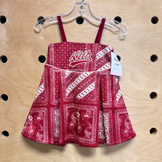 Red Bandana Print Logo Dress