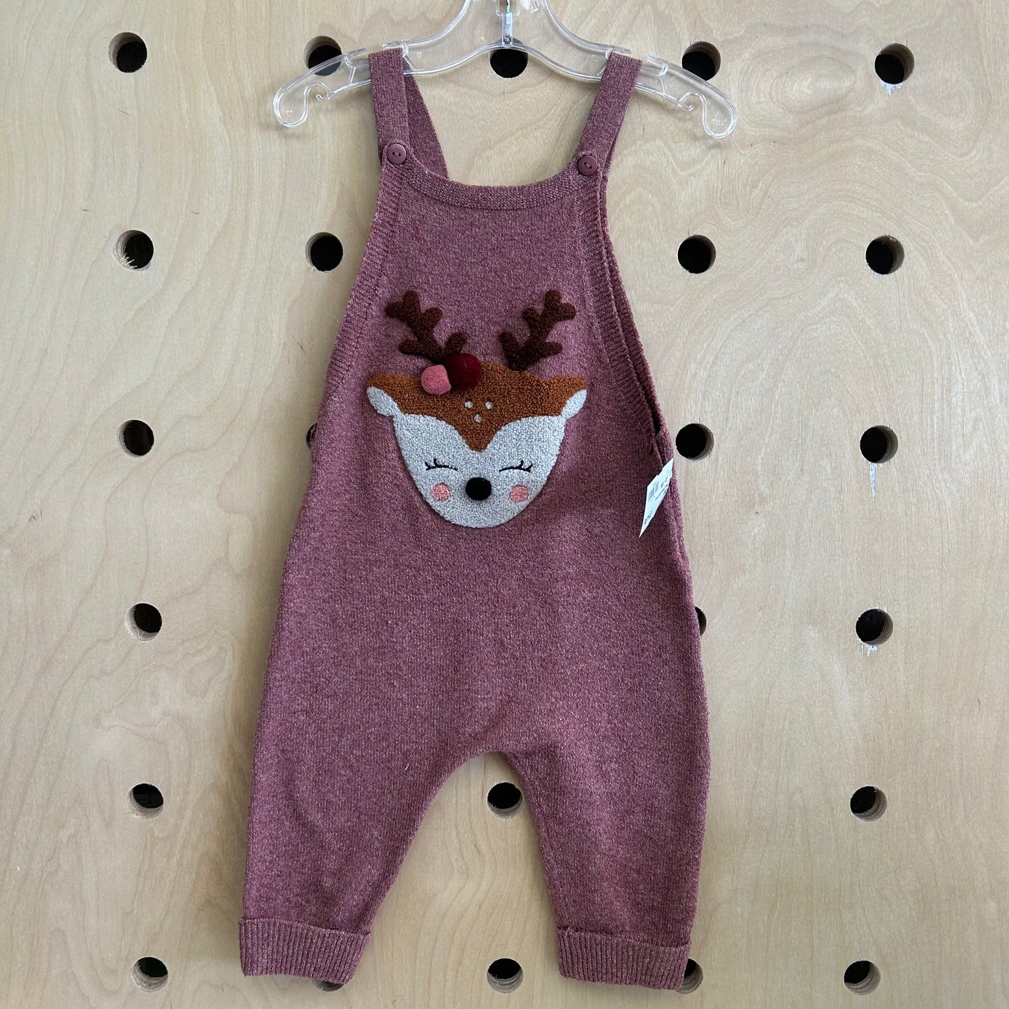 Mauve Reindeer Knit Romper