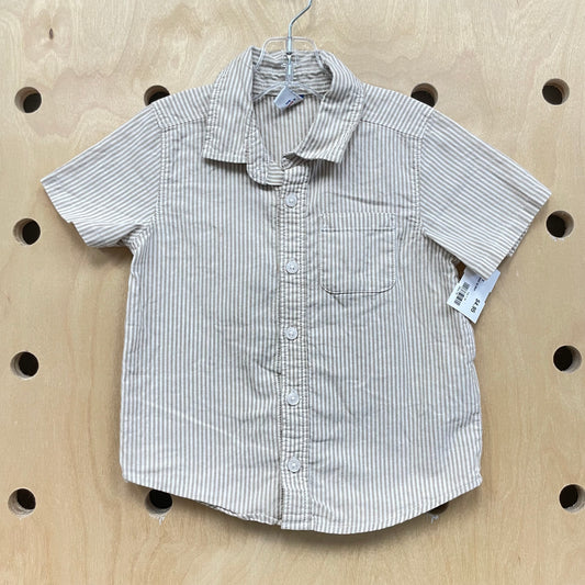 Tan Striped Button Up Shirt