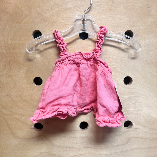 Hot Pink Ruffle Crop Tank