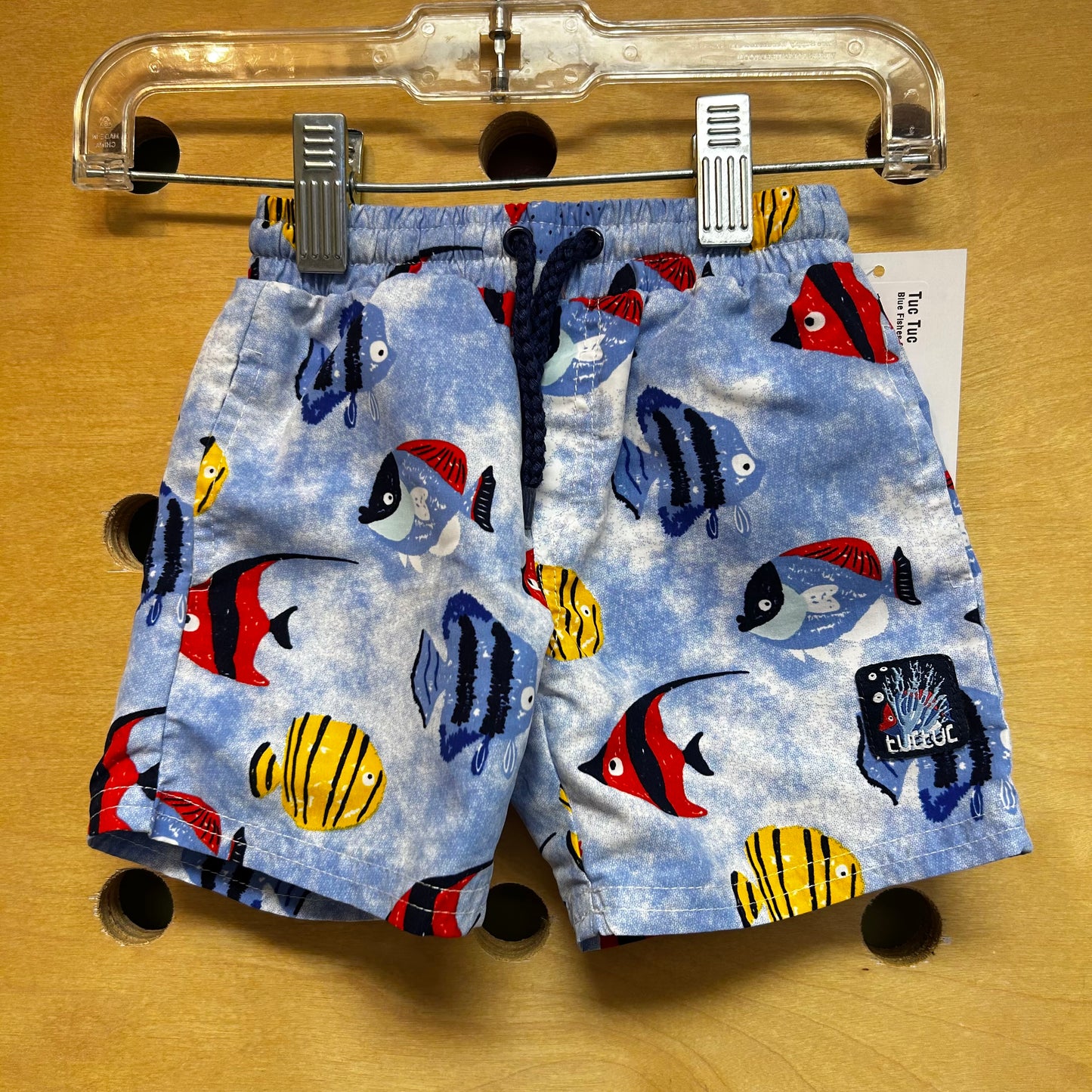Blue Fish Swim Trunks