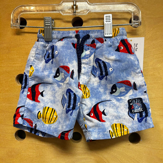 Blue Fish Swim Trunks
