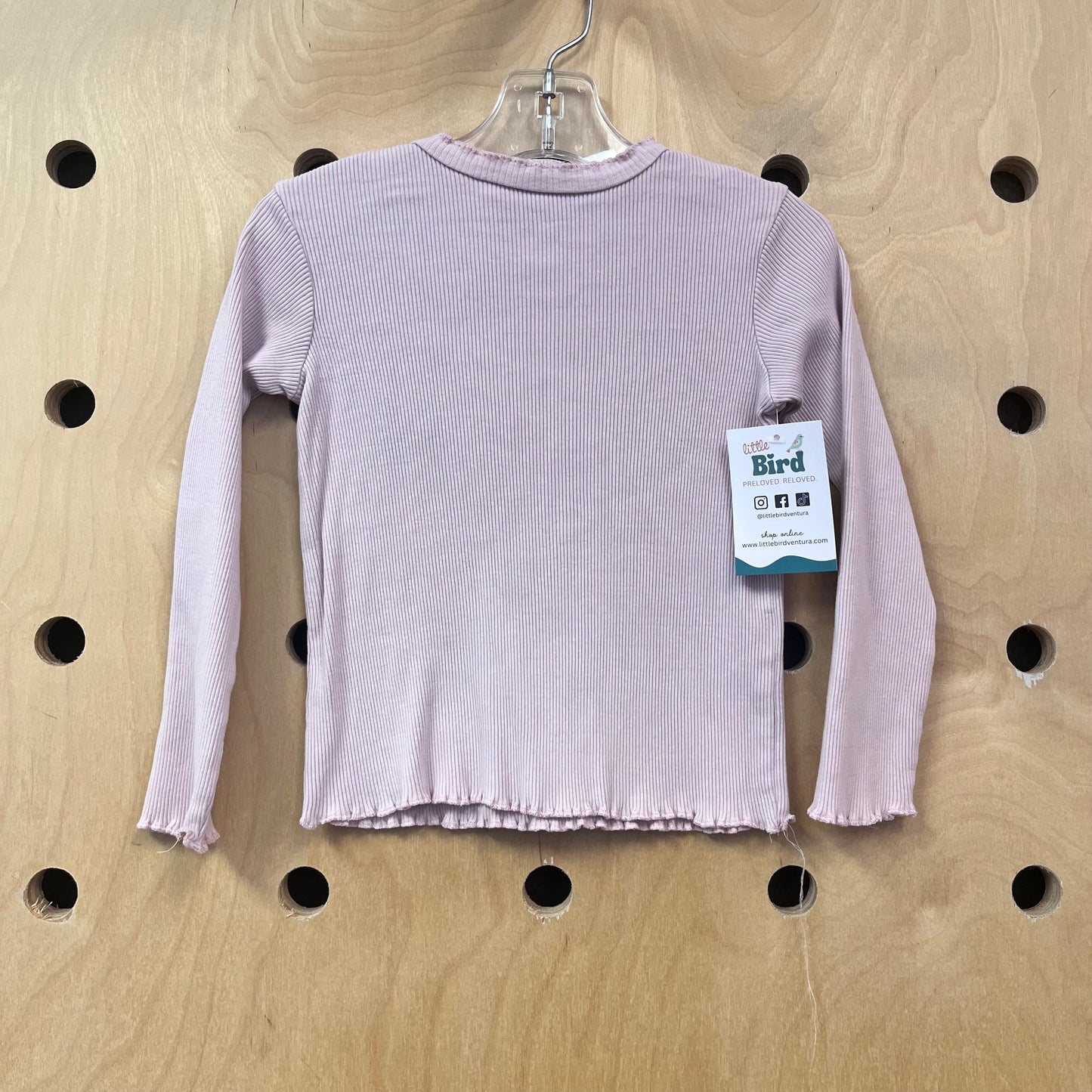 Pink Ribbed Mock Neck Top