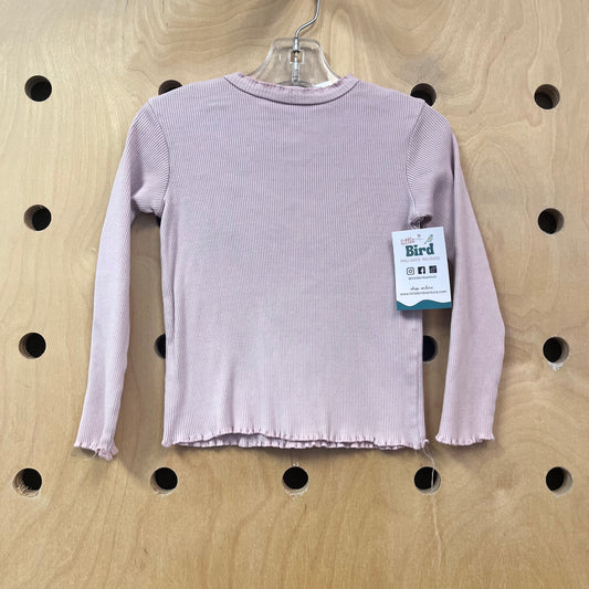 Pink Ribbed Mock Neck Top