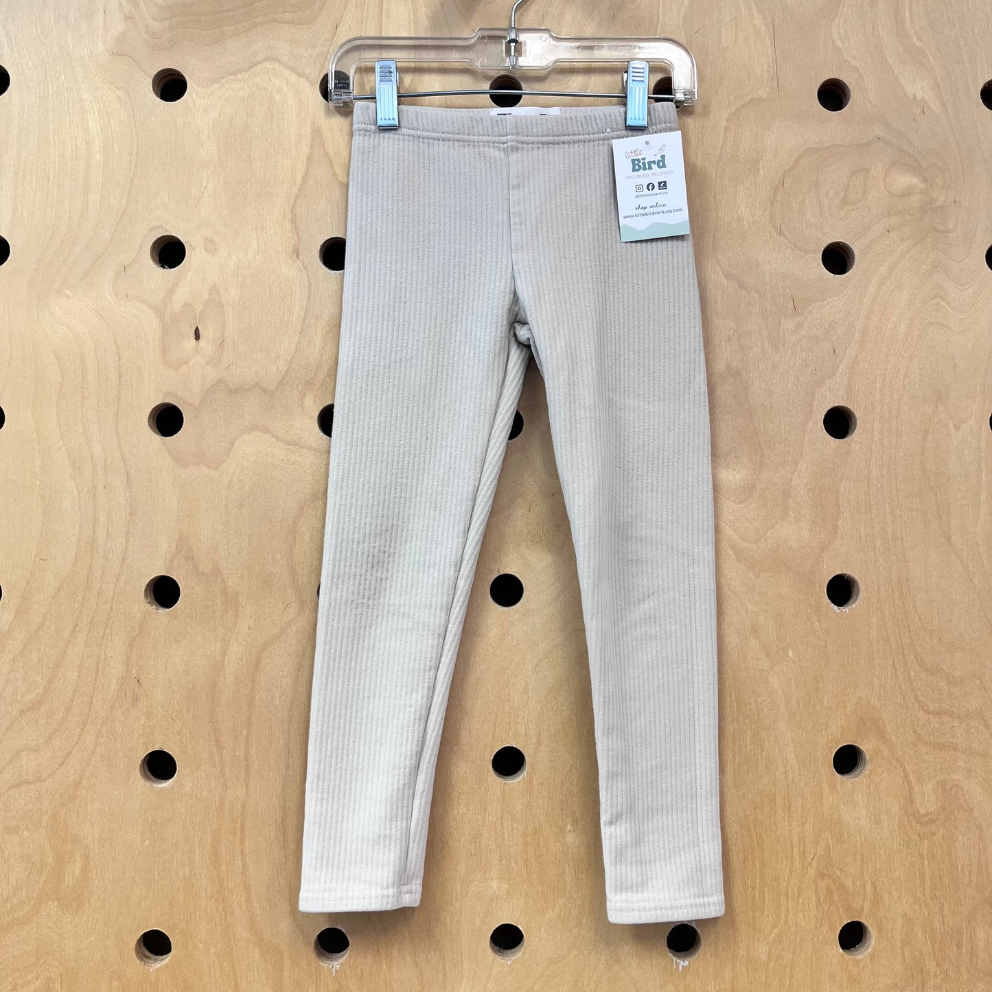 Thick Ribbed Cream Leggings