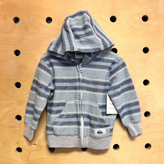 Blue Striped Zip Hoodie