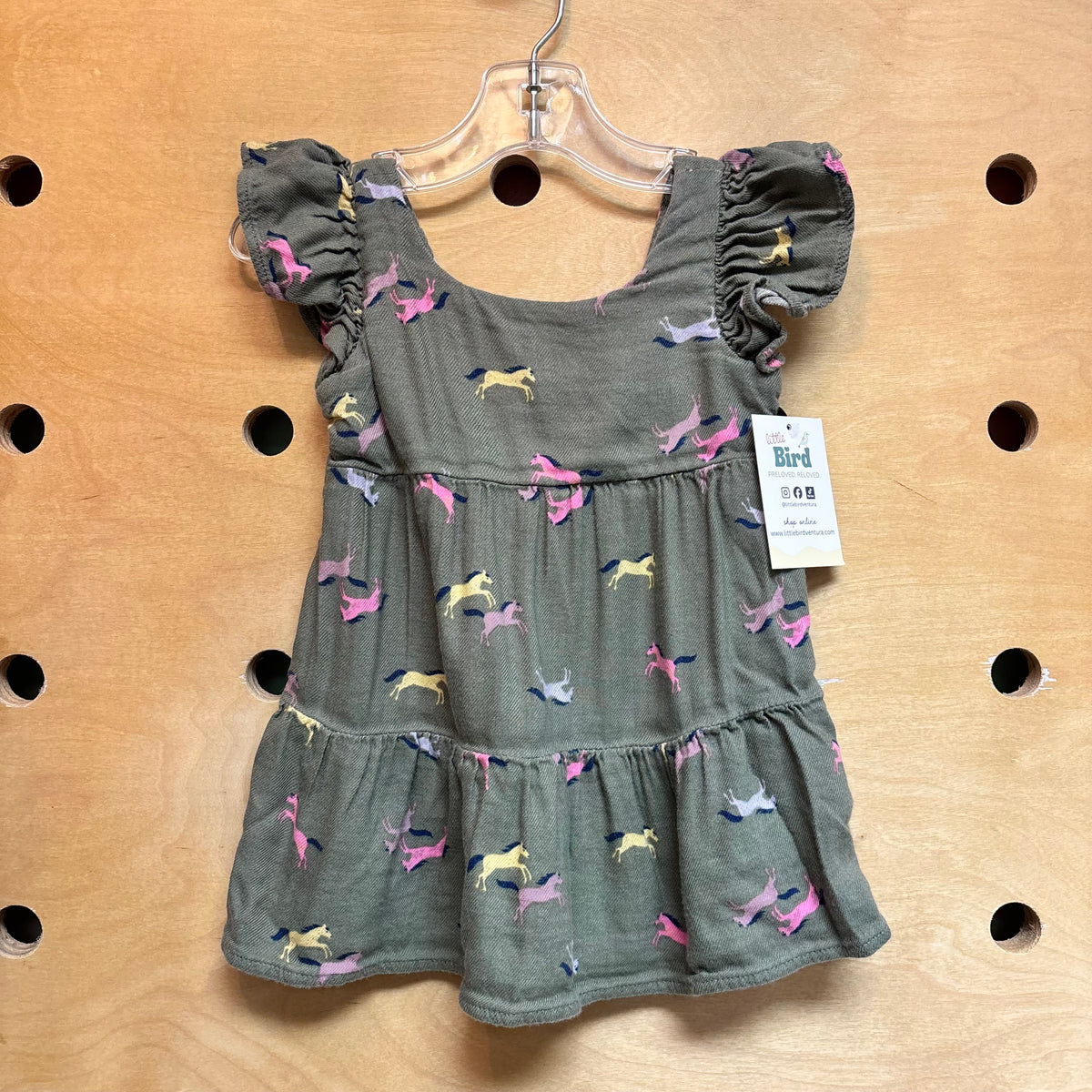 Green/Pink Horses Dress