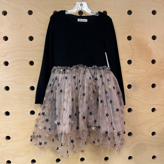 Black & Gold Star Tulle Dress