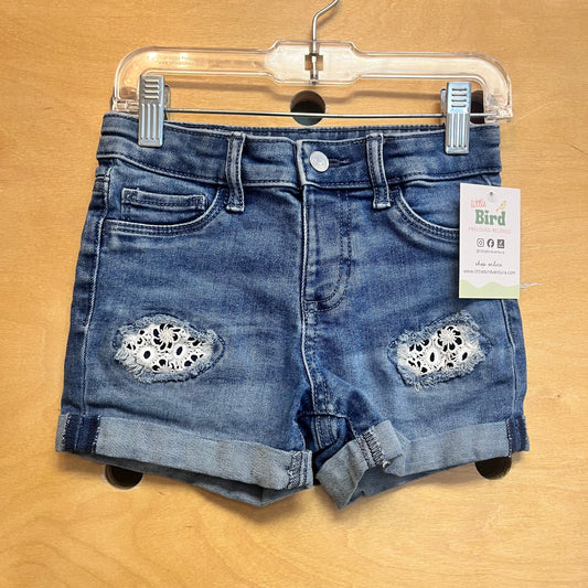 Cuffed Lace Pocket Denim Shorts