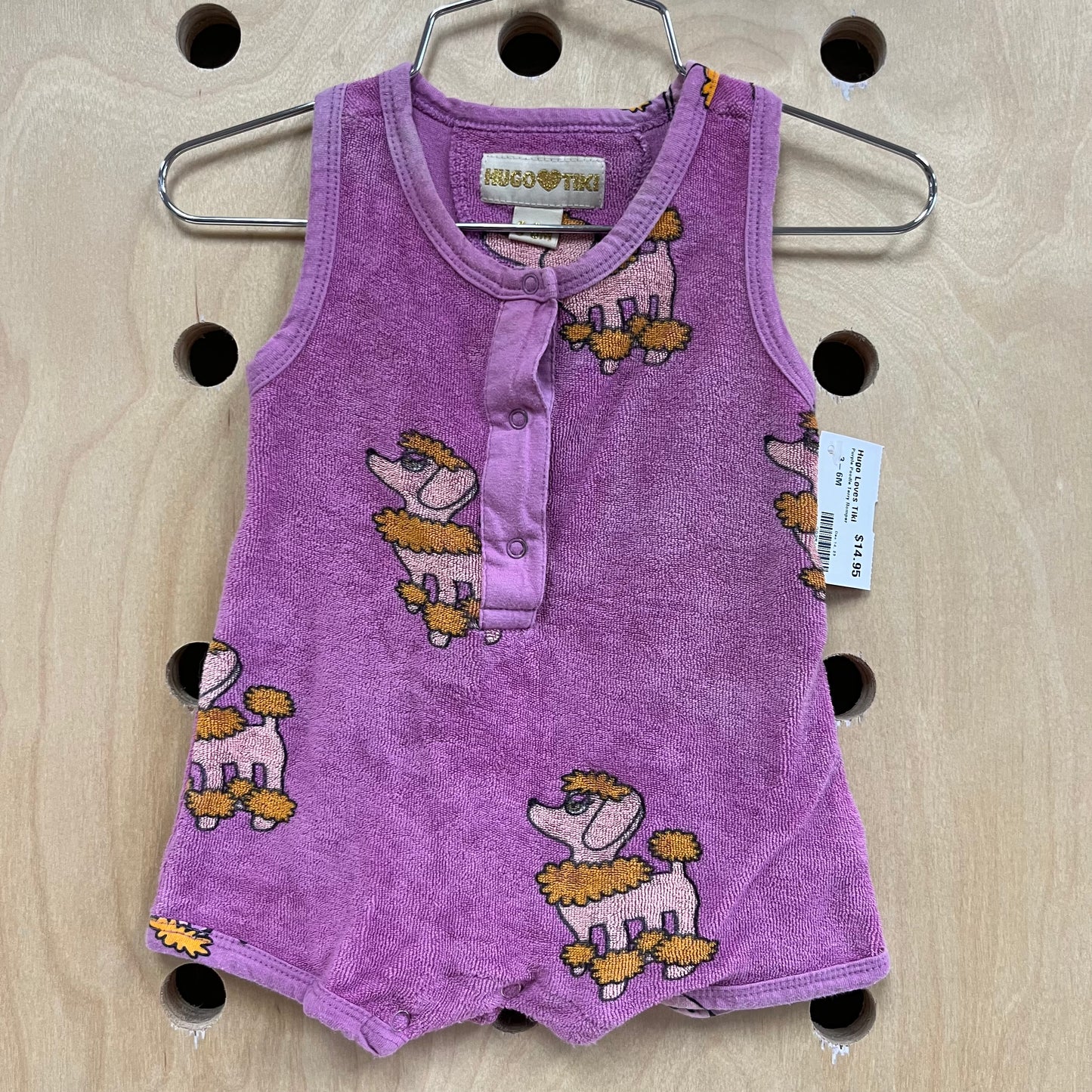 Purple Poodle Terry Romper