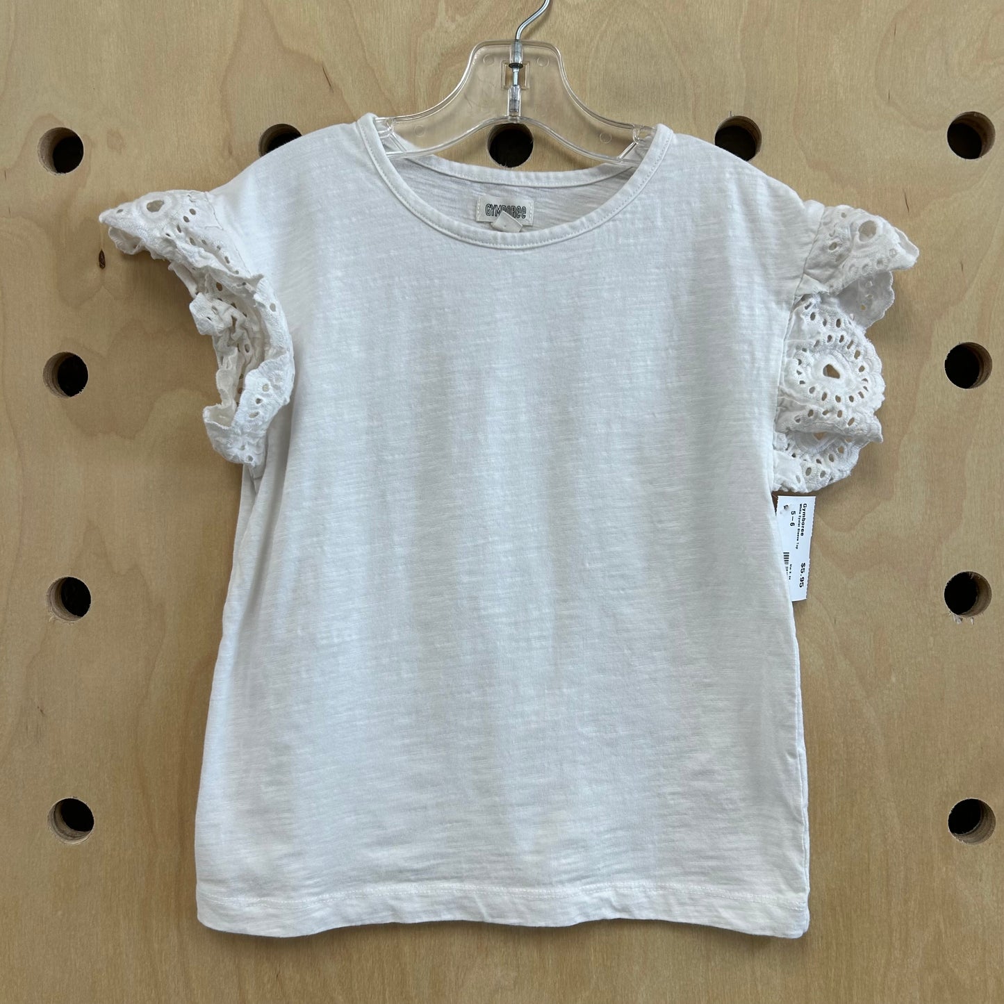 White Eyelet Sleeve Top
