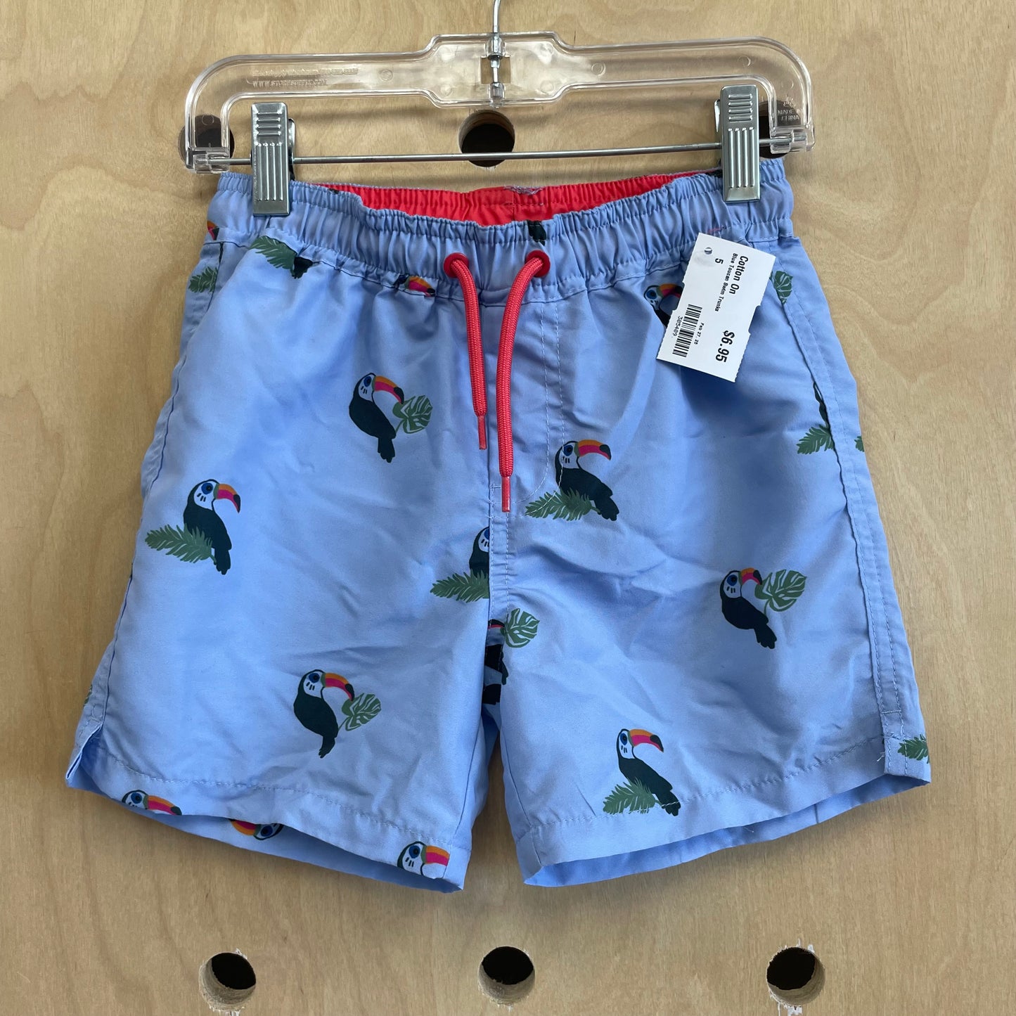 Blue Toucan Swim Trunks