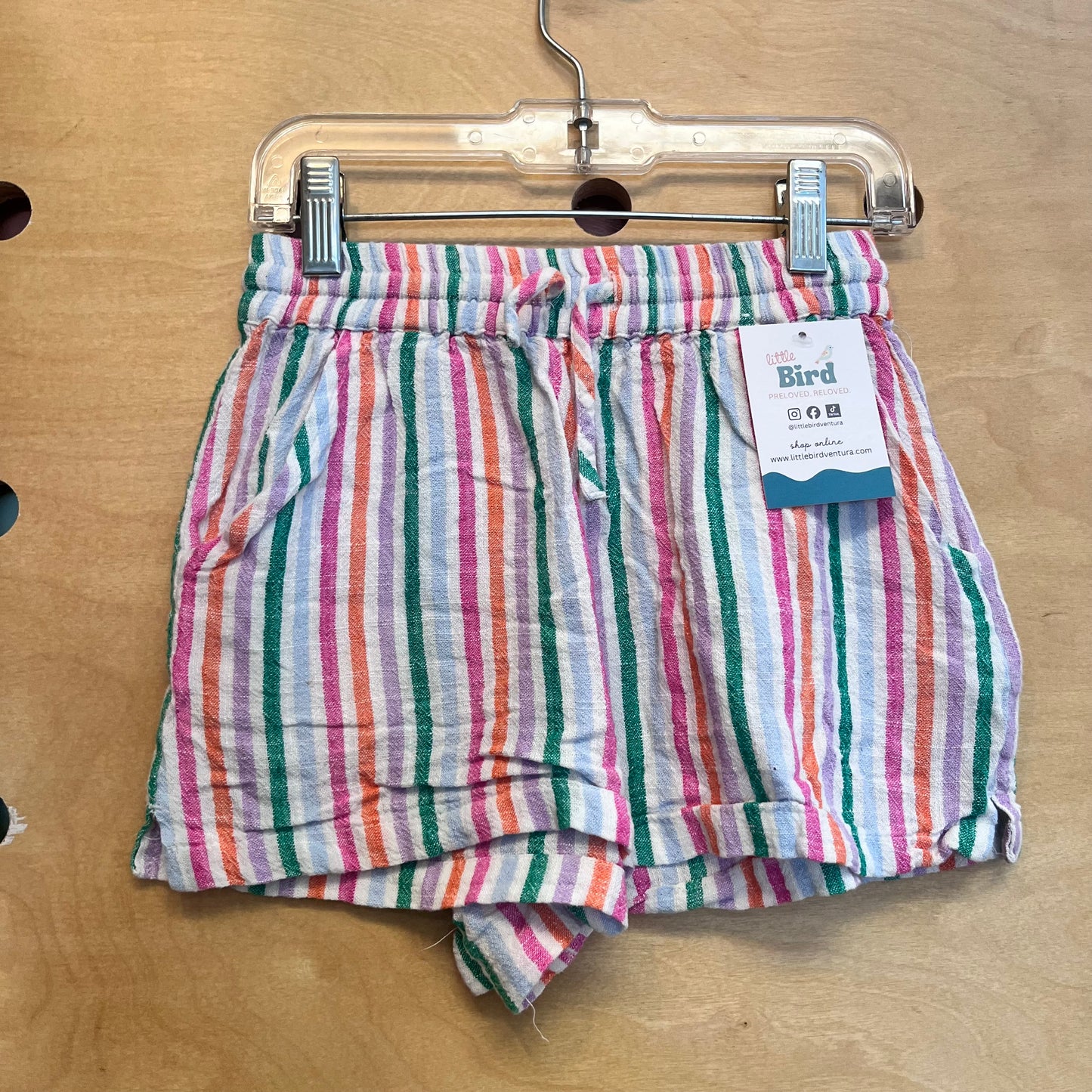 Spring Striped Linen Blend Shorts