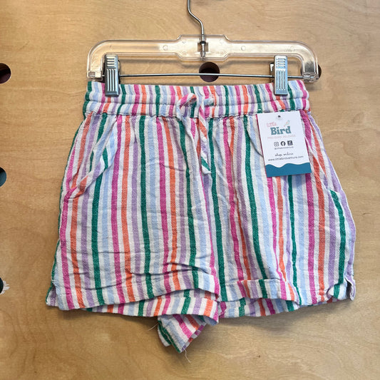 Spring Striped Linen Blend Shorts
