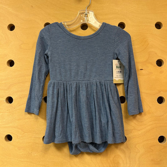 Blue Ribbed Bamboo Romper