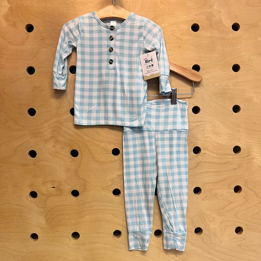 Blue Plaid Henley Pajamas