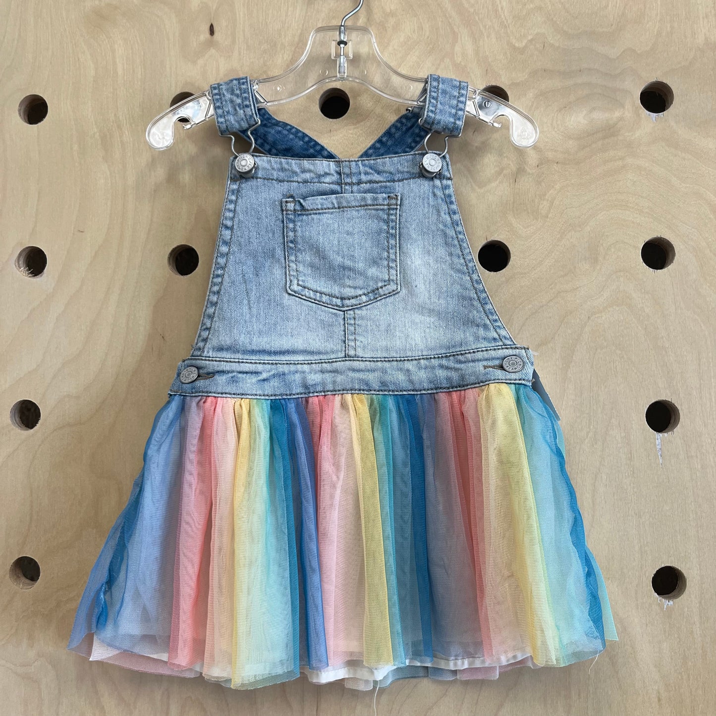 Denim Rainbow Tutu Overalls