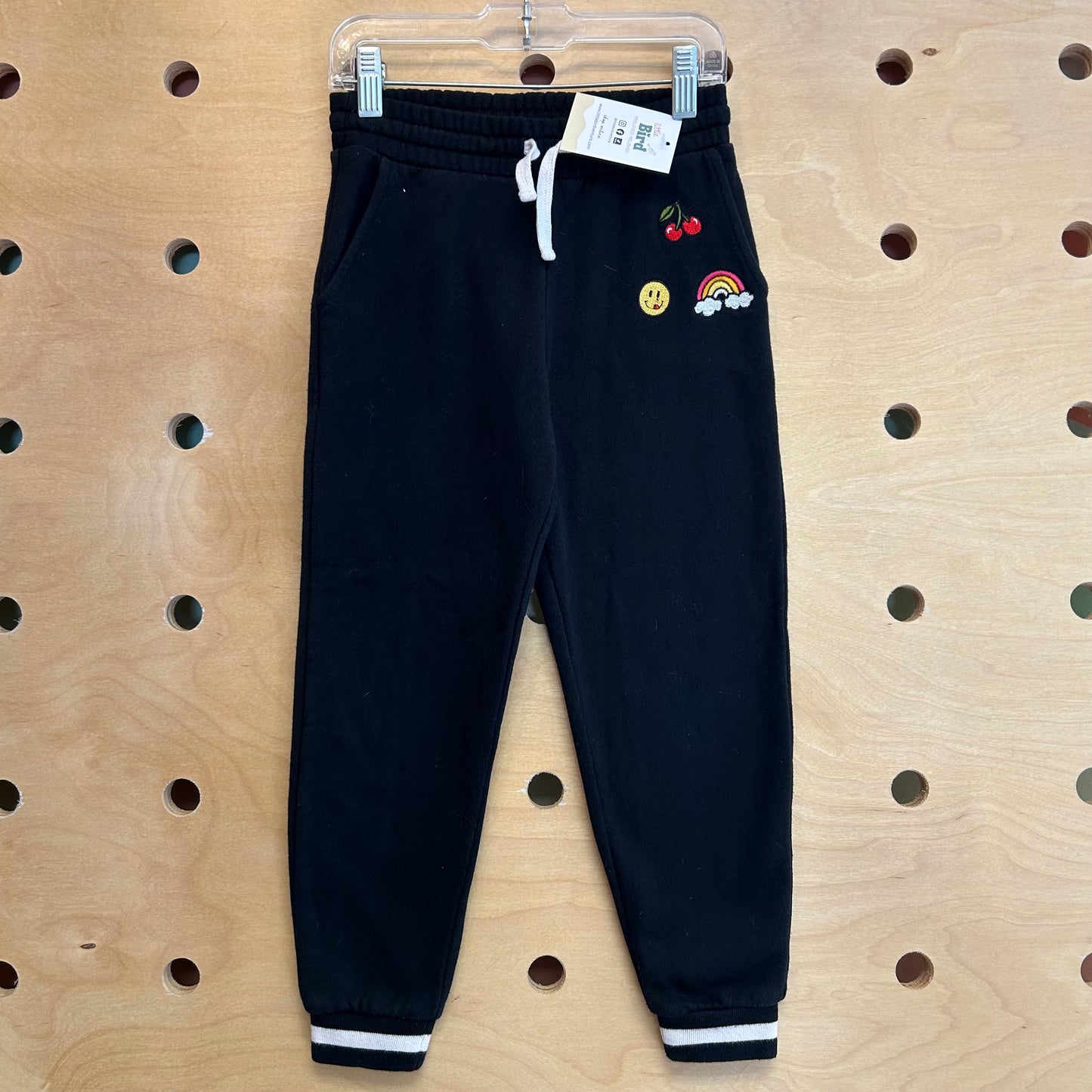 Black Embroidered Emojis Joggers