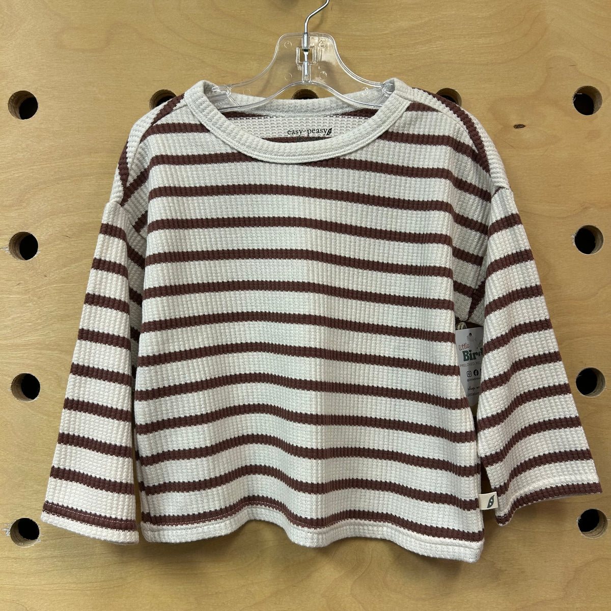 Ivory/Brown Striped Ribbed Top NEW!