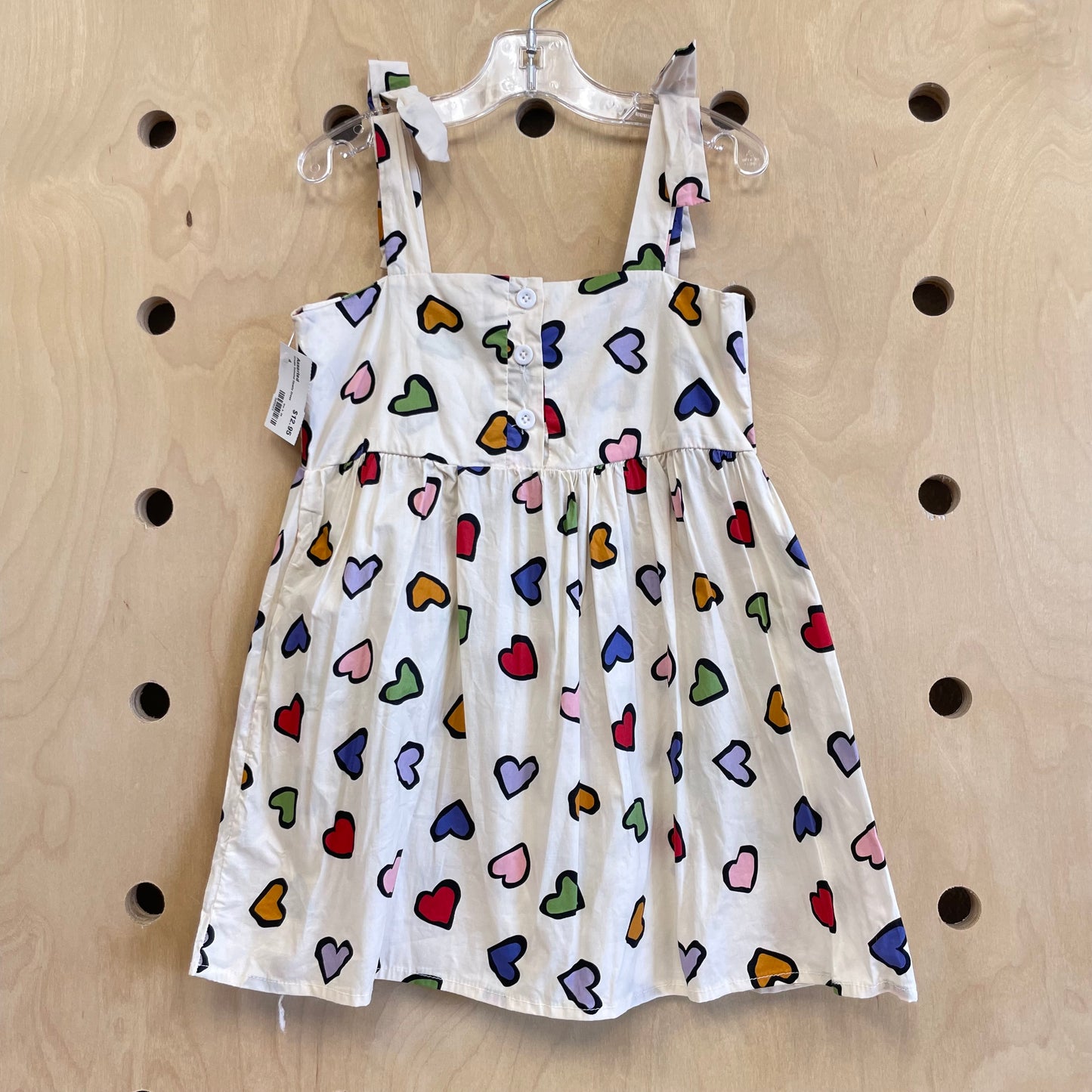 Cream Colorful Hearts Dress