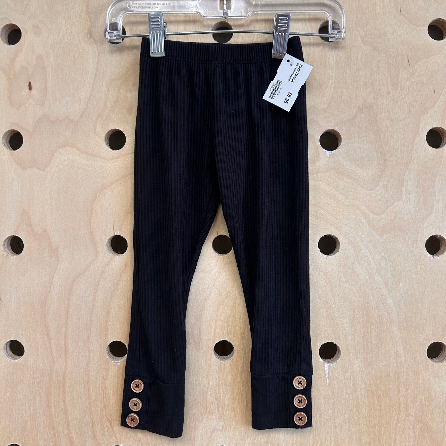 Black Ribbed Leggings
