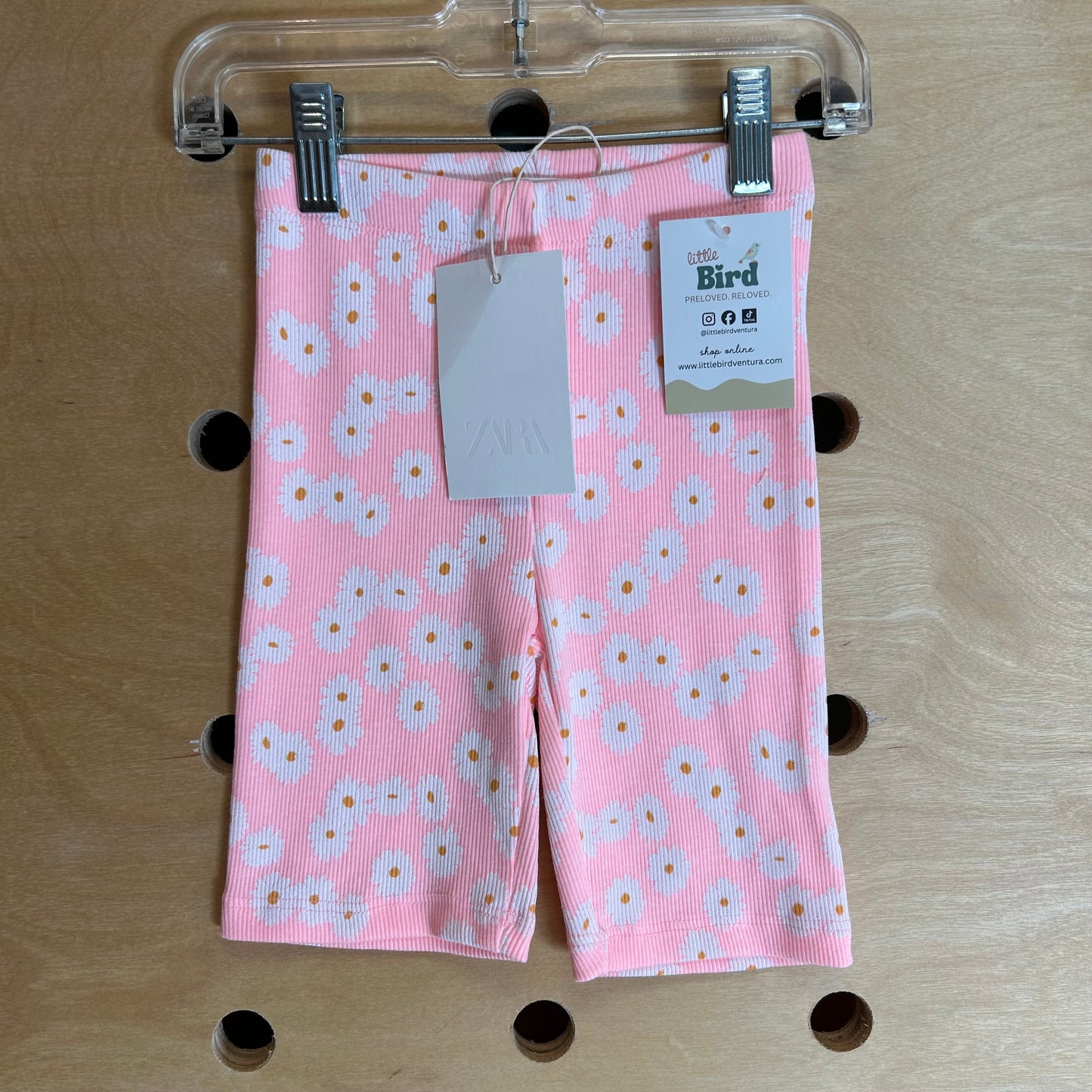 Pink/White Daisies Ribbed Bike Shorts NEW!