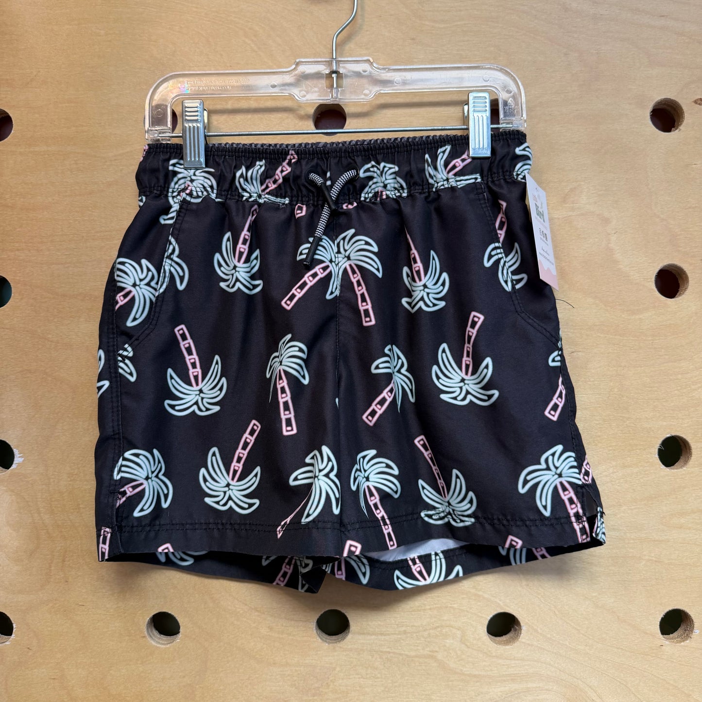 Black/Neon Palm Tree Swim Trunks