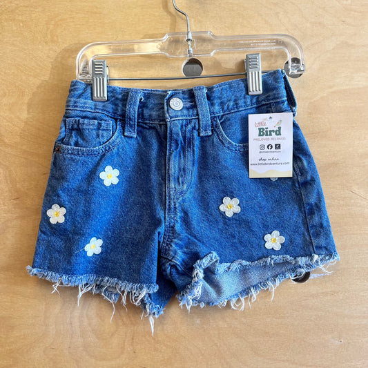 Embroider Daisy Denim Shorts